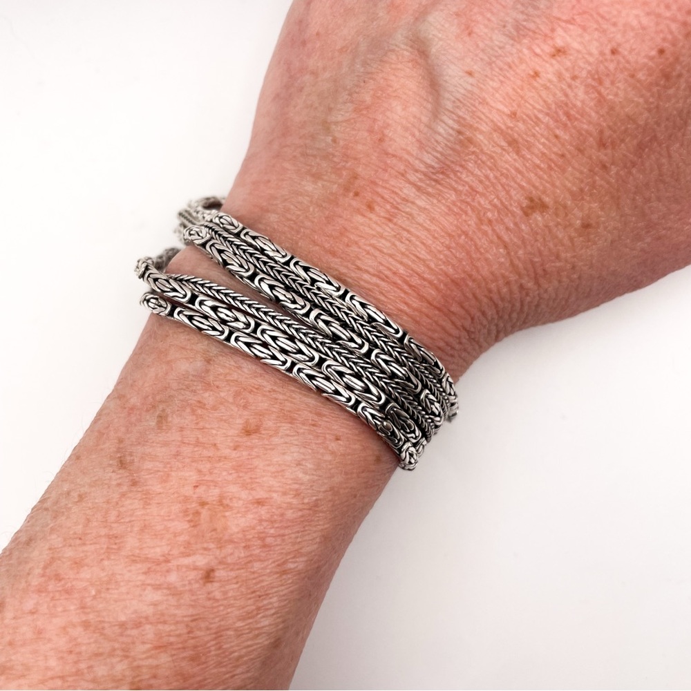 Silpada B1452 Sterling Silver Multi-Strand Woven Chain Bracelet with Box Clasp - Picture 11 of 13